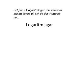 Logaritmlagar