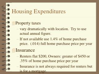 Housing Expenditures