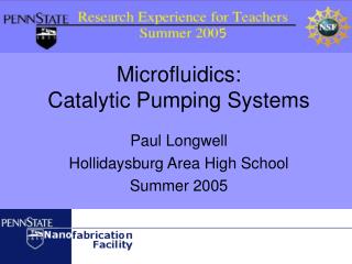 Microfluidics: Catalytic Pumping Systems