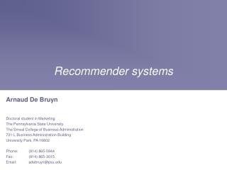 Recommender systems