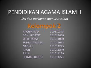 PENDIDIKAN AGAMA ISLAM II