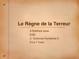 Le R ègne de la Terreur