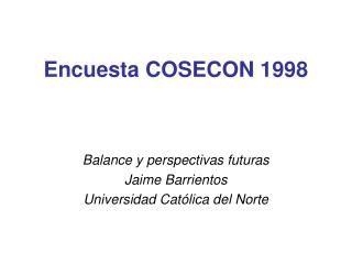 Encuesta COSECON 1998