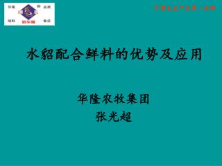 水貂配合鲜料的优势及应用