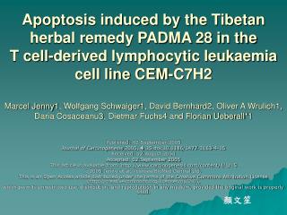 Published: 02 September 2005 Journal of Carcinogenesis 2005, 4 :15 doi:10.1186/1477-3163-4-15