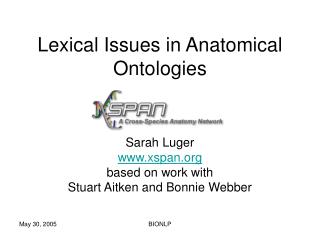 Lexical Issues in Anatomical Ontologies