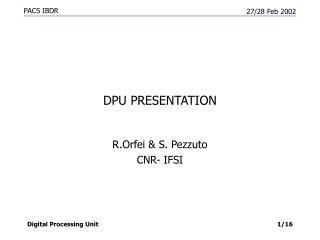 DPU PRESENTATION