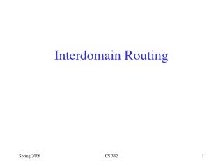 Interdomain Routing