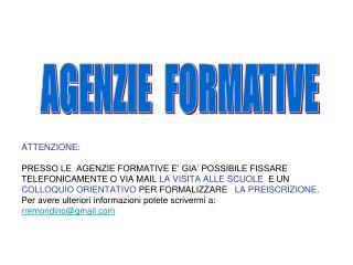 AGENZIE FORMATIVE