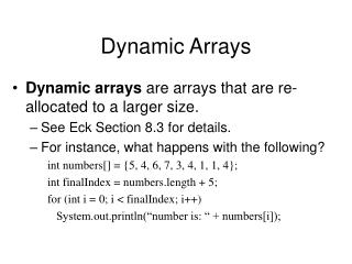 Dynamic Arrays