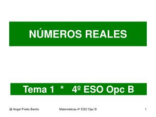 Tema 1 * 4º ESO Opc B