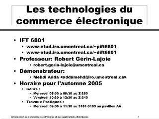 Les technologies du commerce électronique