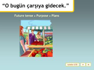 “O bugün çarşıya gidecek.”