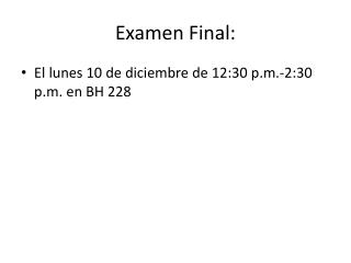 Examen Final: