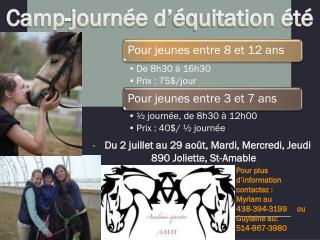 Camp-journée d’équitation été