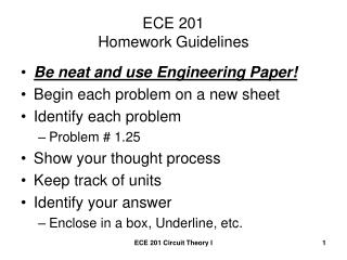 ECE 201 Homework Guidelines