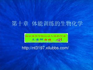 第十章 体能训练的生物化学