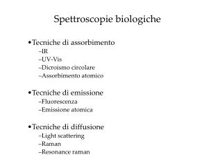 Spettroscopie biologiche