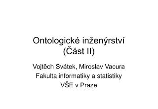 Ontologické inženýrství (Část II)