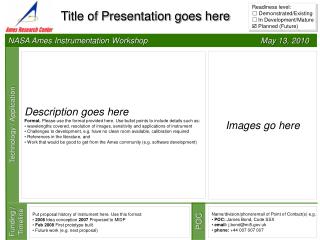 NASA Ames Instrumentation Workshop May 13, 2010