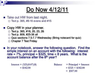 Do Now 4/12/11