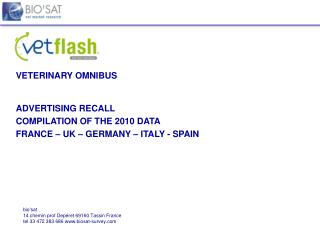 bio'sat 14 chemin prof Depéret 69160 Tassin France tel 33 472 383 686 www.biosat-survey.com