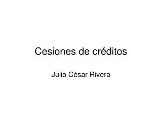 Cesiones de créditos