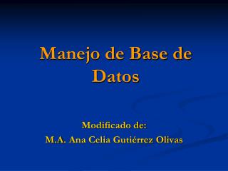 Manejo de Base de Datos