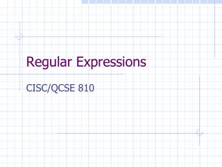 Regular Expressions