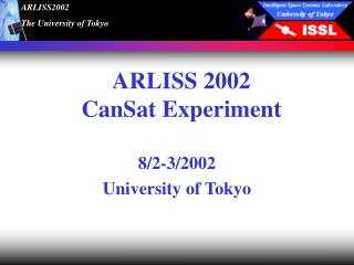 ARLISS 2002 CanSat Experiment