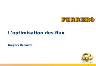 L’optimisation des flux Grégory Debuchy