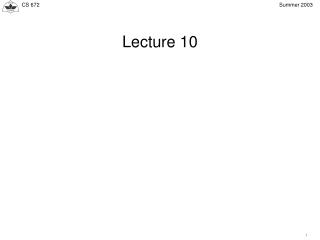 Lecture 10