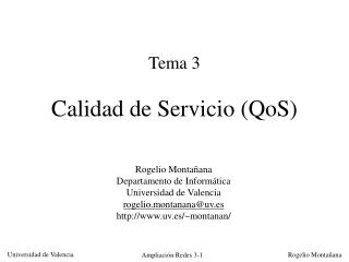 Tema 3 Calidad de Servicio (QoS)