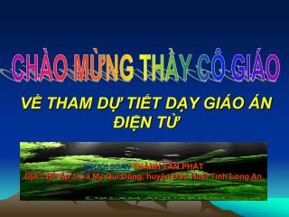 CHÀO MỪNG THẦY CÔ GIÁO