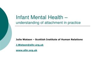 Infant Mental Health – understanding of attachment in practice