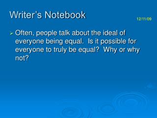 Writer’s Notebook