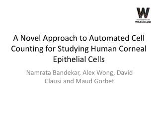 A Novel Approach to Automated Cell Counting for Studying Human Corneal Epithelial Cells