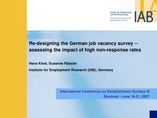 Re-designing the German job vacancy survey ─ assessing the impact of high non-response rates