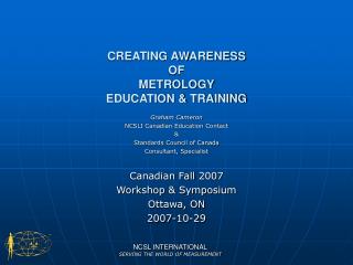 CREATING AWARENESS OF METROLOGY EDUCATION &amp; TRAINING