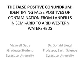 Maxwell Gade Graduate Student Syracuse University