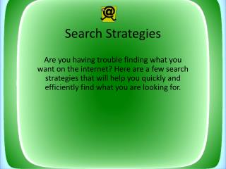 Search Strategies