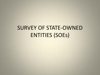 SURVEY OF STATE-OWNED ENTITIES (SOEs)