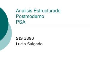 Analisis Estructurado Postmoderno PSA