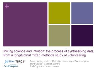 Rose Lindsey and Liz Metcalfe, University of Southampton Third Sector Research Centre