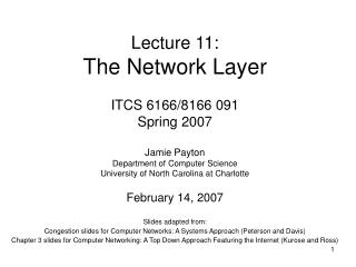 Lecture 11: The Network Layer