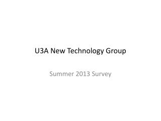 U3A New Technology Group