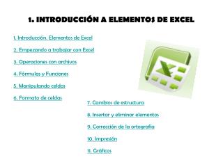 1. INTRODUCCIÓN A ELEMENTOS DE EXCEL