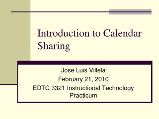 Introduction to Calendar Sharing