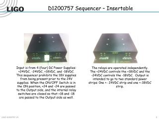 D1200757 Sequencer – Insertable