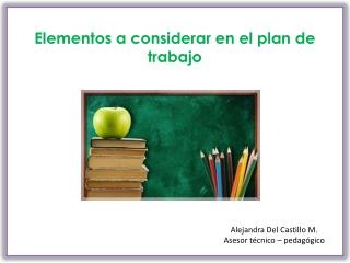 Elementos a considerar en el plan de trabajo